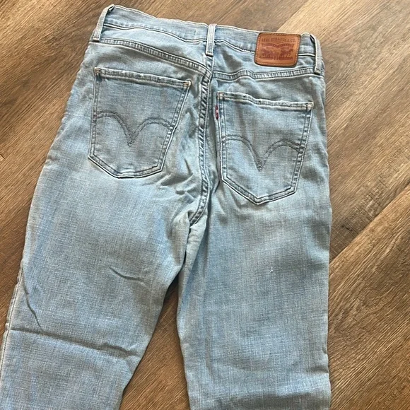 Levi's Mile High Super Skinny Jeans in Light Blue - Picture 4 of 5